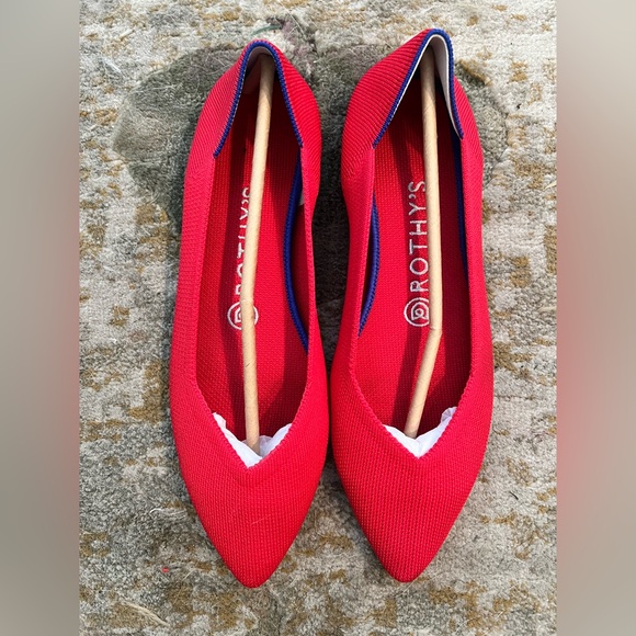 Rothy's Lollipop Red ‘The Point’ Flats - worn only once - Picture 2 of 11